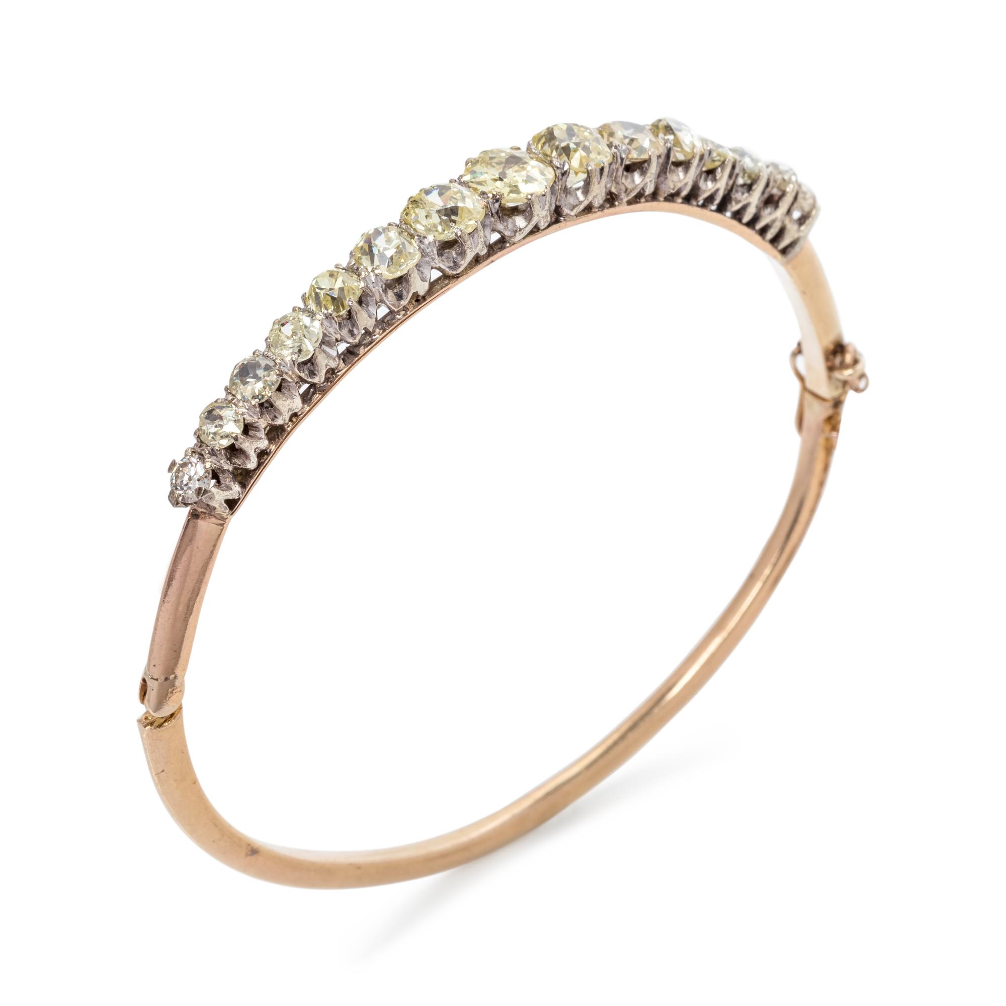 ANTIQUE, DIAMOND BANGLE BRACELET