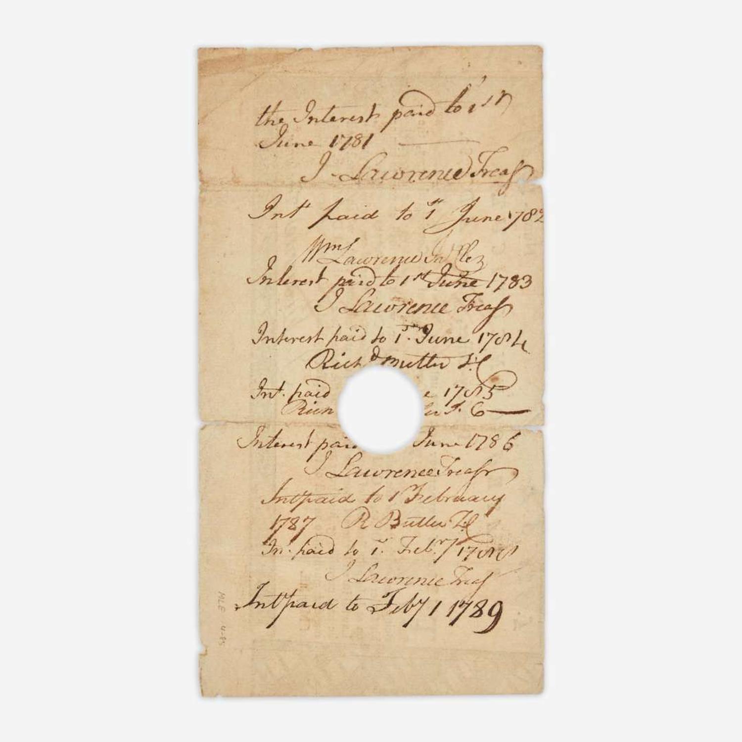 [American Revolution] [Putnam, Israel] Printed Debt Certificate