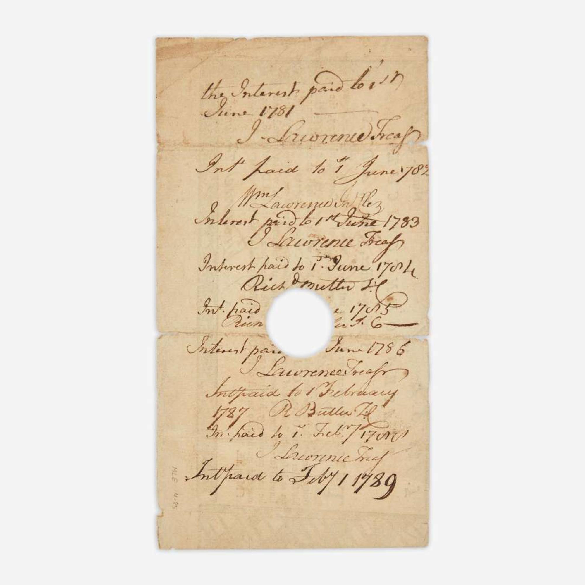 [American Revolution] [Putnam, Israel] Printed Debt Certificate