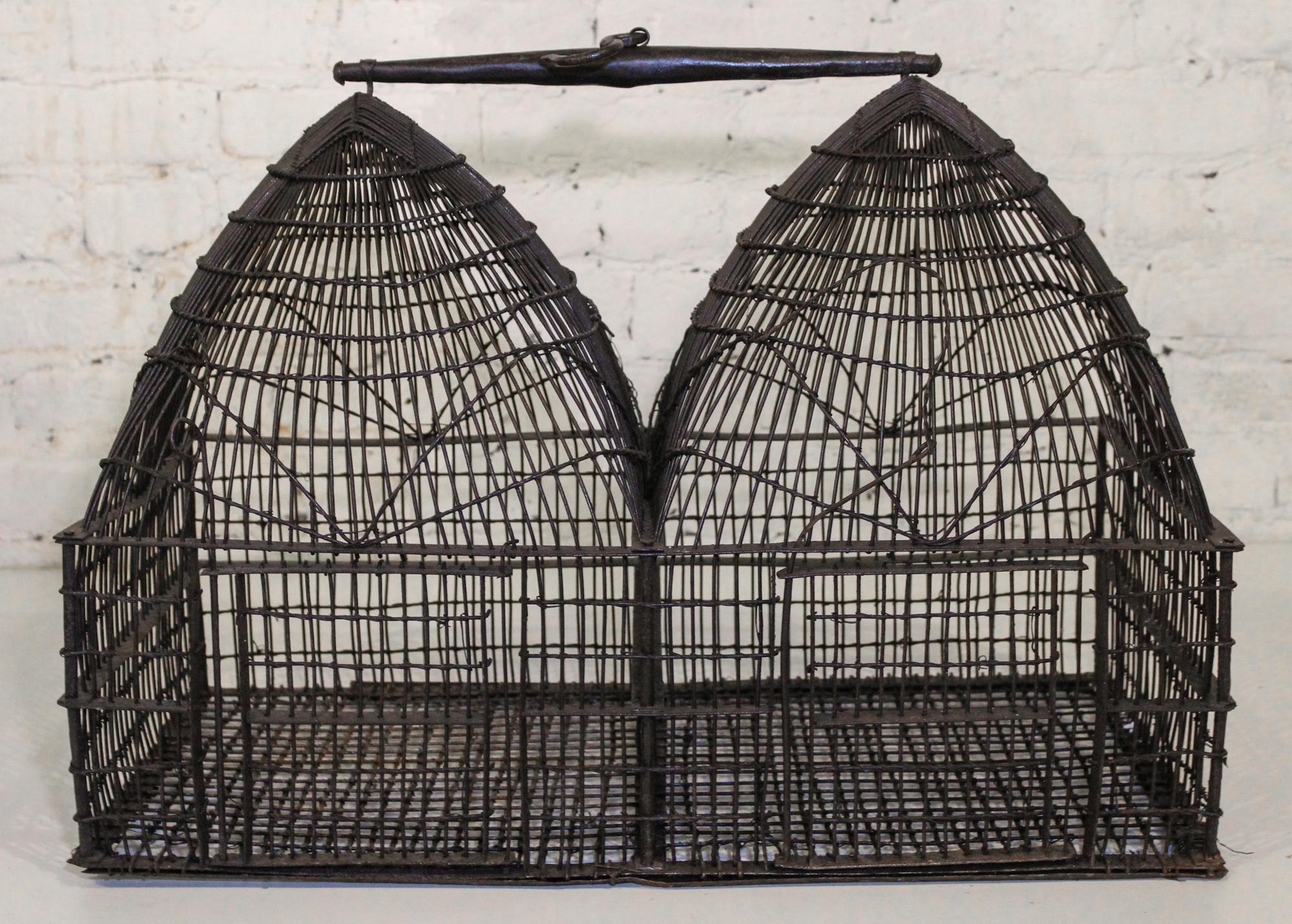 A Metal Bird Cage Height 17 1/2 inches.