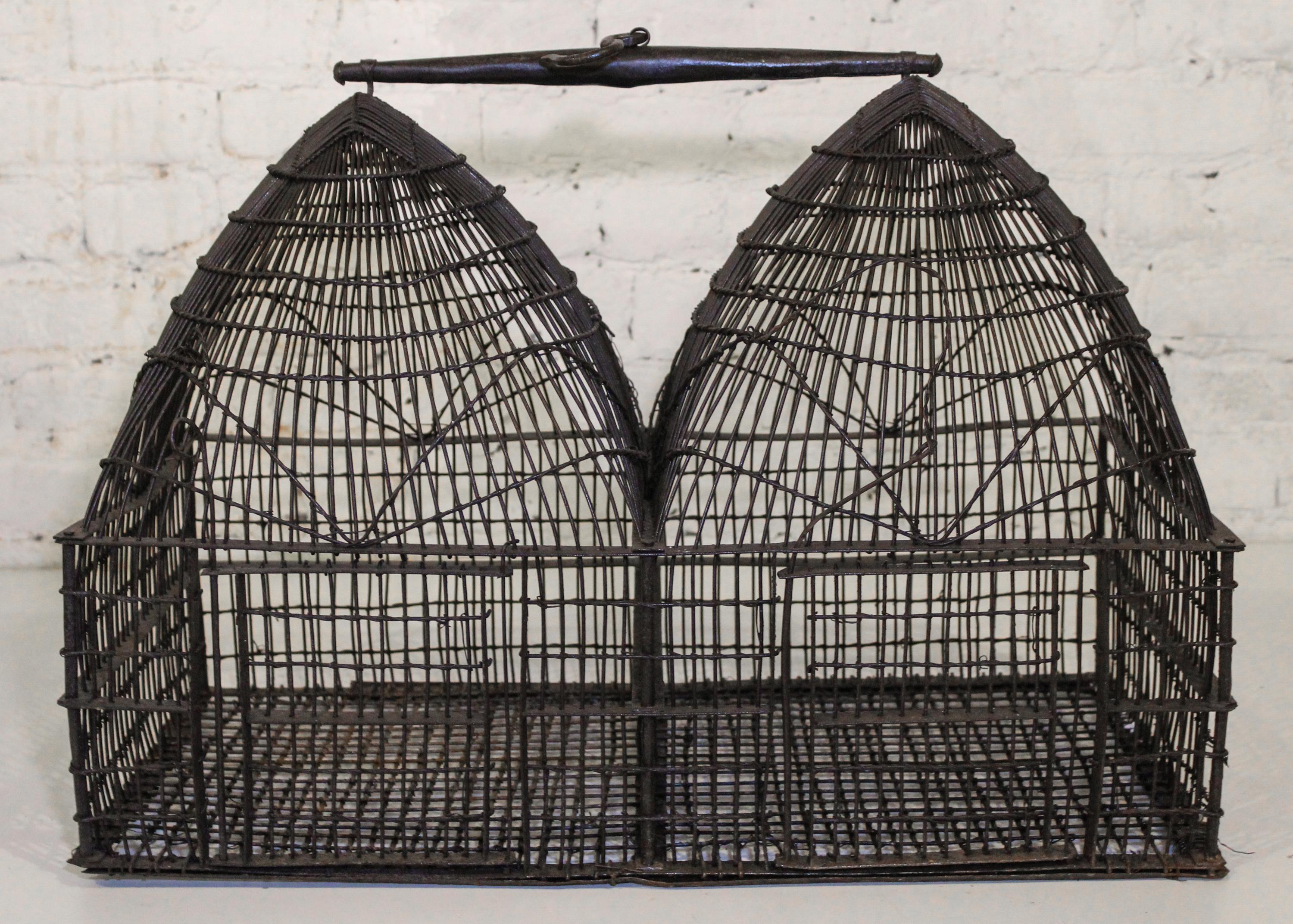 A Metal Bird Cage Height 17 1/2 inches.