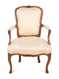 A Louis XV Walnut Fauteuil