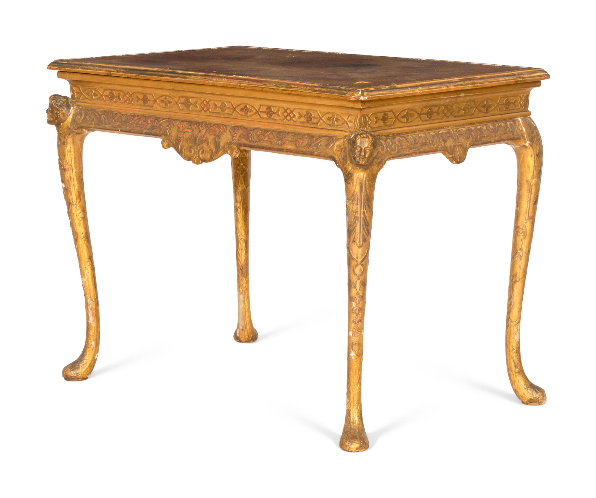 A George I Style Gilt Gesso Side Table