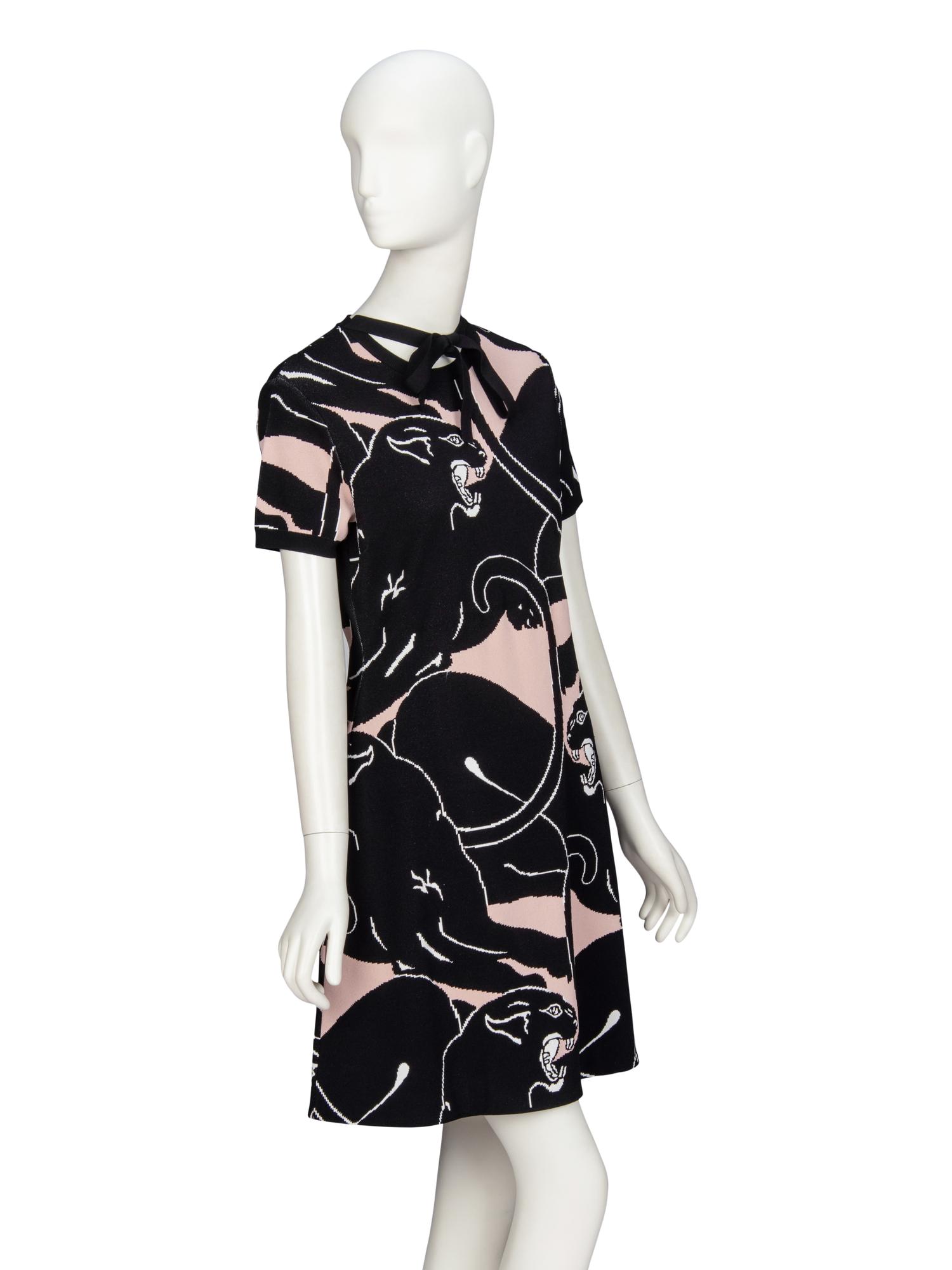VALENTINO, KNIT PANTHER DRESS