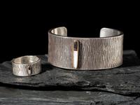 Matching Silver Cuff Bracelet and Ring