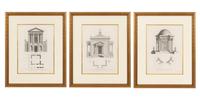 A Set of Three William Chambers (1722-1796) Architectural Study Chromolithographs