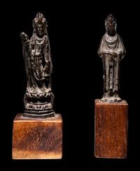 Two Chinese Bronze Figures of Guanyin