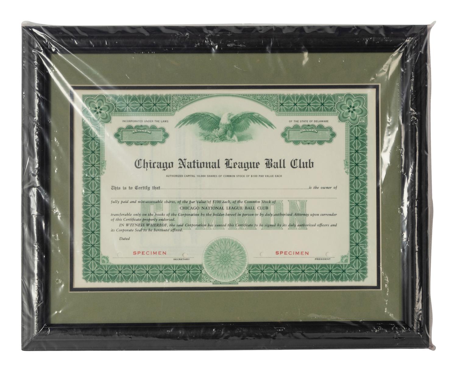 A Group of Assorted Vintage Professional Baseball Stock Certificates,