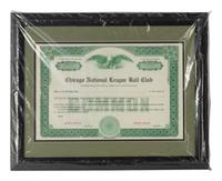 A Group of Assorted Vintage Professional Baseball Stock Certificates,