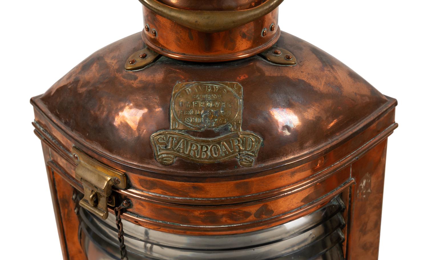 A Pair of Copper Ship Lanterns
