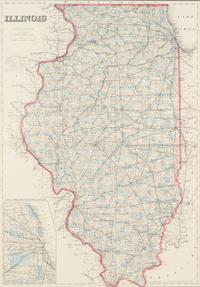 A Group of 13 maps of Chicago and Illinois, comprising:
