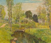 John Joseph Enneking, (American, 1841-1916), Stream, 1908