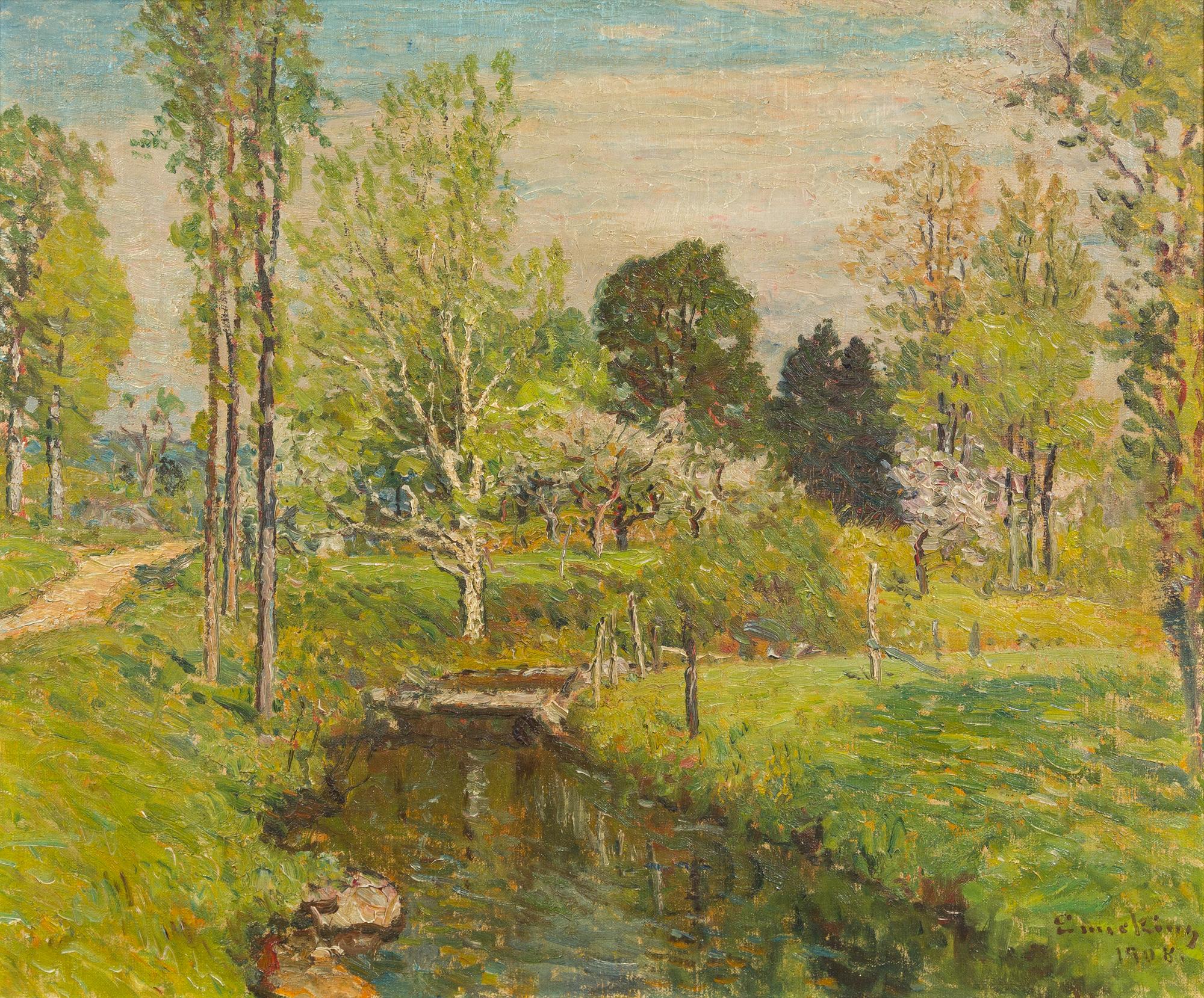 John Joseph Enneking, (American, 1841-1916), Stream, 1908