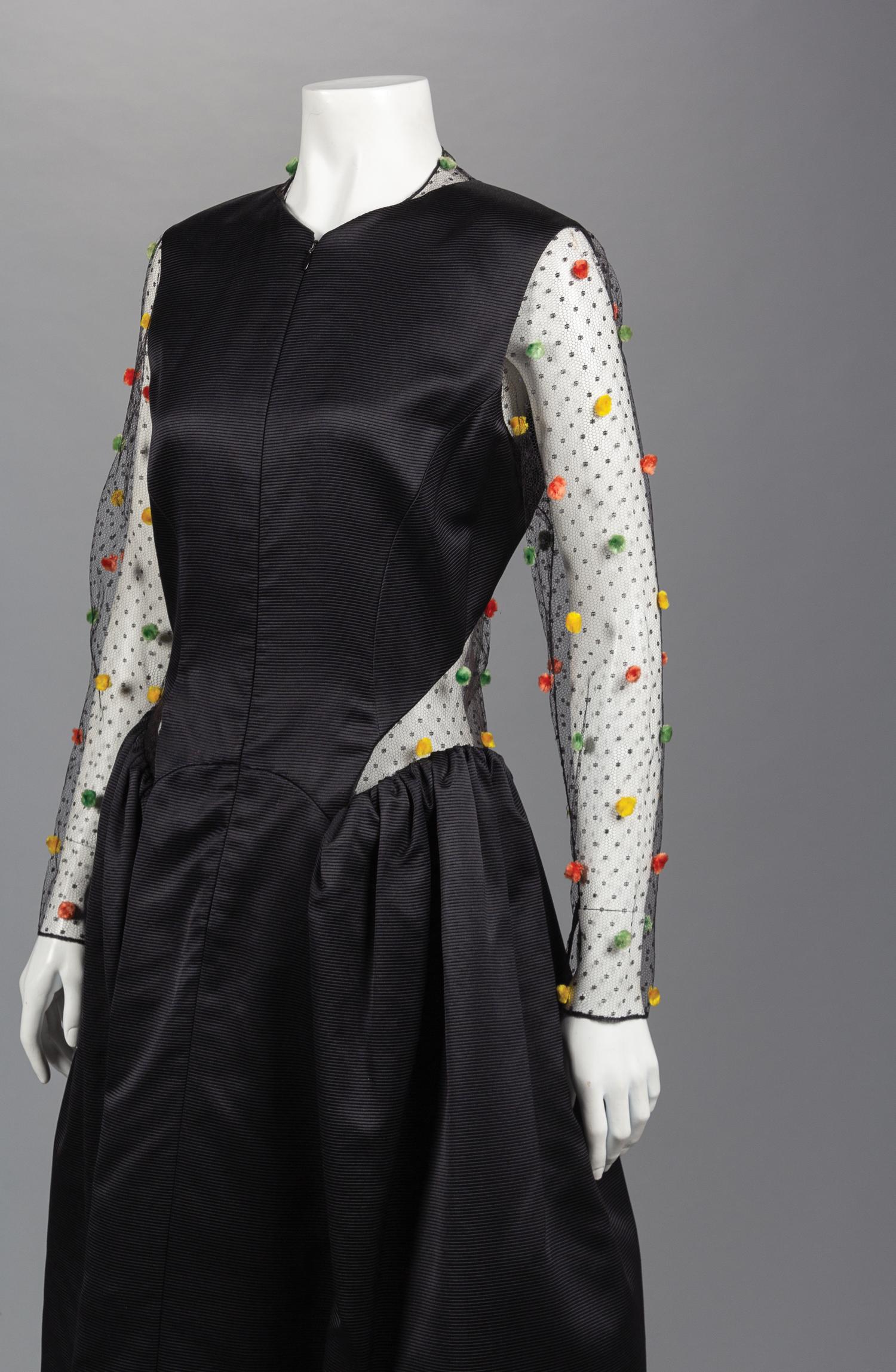 Two Geoffrey Beene Dresses with Chenille Detail, Fall 1989