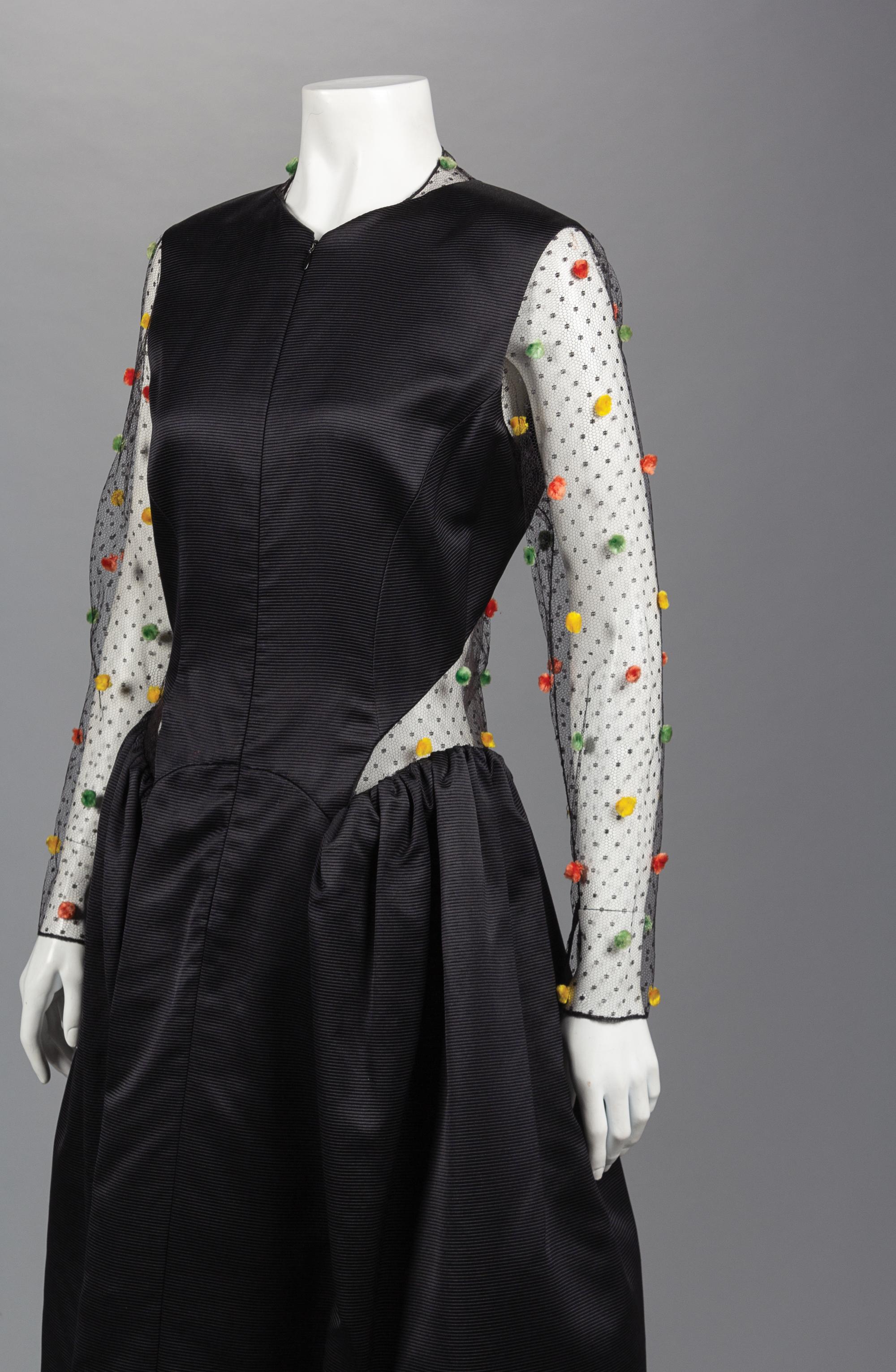 Two Geoffrey Beene Dresses with Chenille Detail, Fall 1989