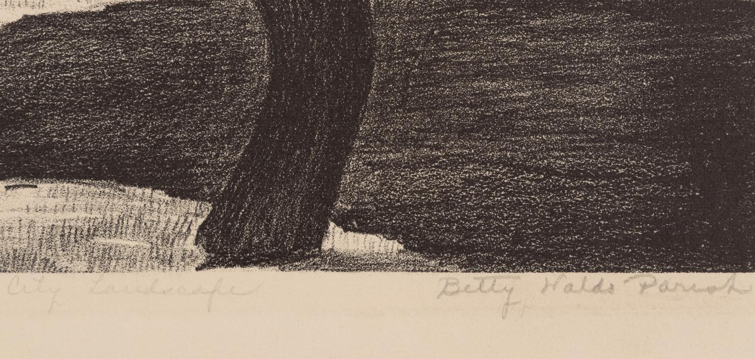 A group of four American prints (Otto Kuhler, No 7 Sp ; Armin Landeck, Excavation Site Manhattan ; Betty Waldo Parish, City Landscape; Bernard Gutmann , Fairy Tower NYC Downtown )