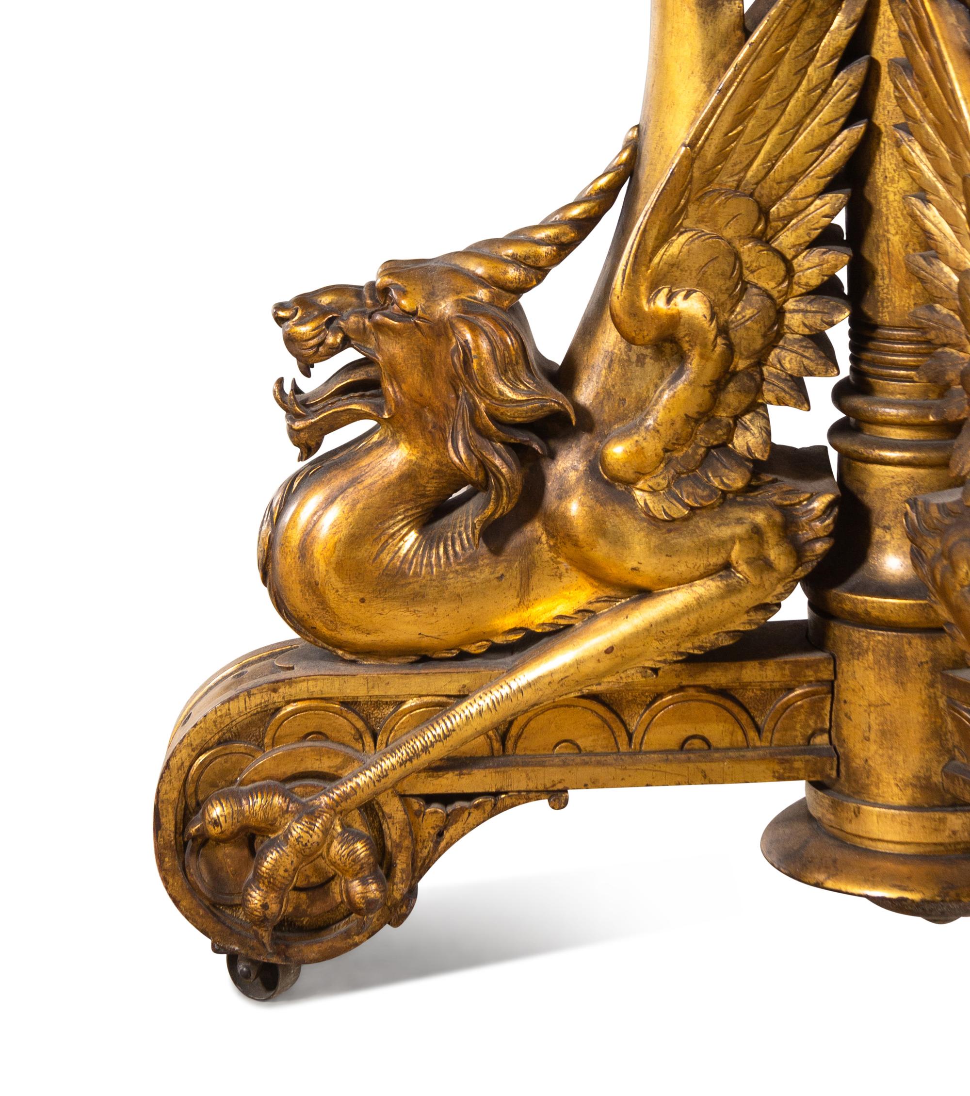 An Italian Giltwood Pietra Dura-Top Table