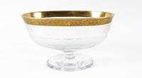 A Moser Gilt Decorated Cut Glass Center Bowl Width 14 inches. — EARLY 20TH CENTURY