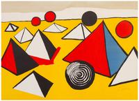 Alexander Calder, (American, 1898-1976), Composition with Pyramids and Spirals from Le Memoire Elementaire, #11