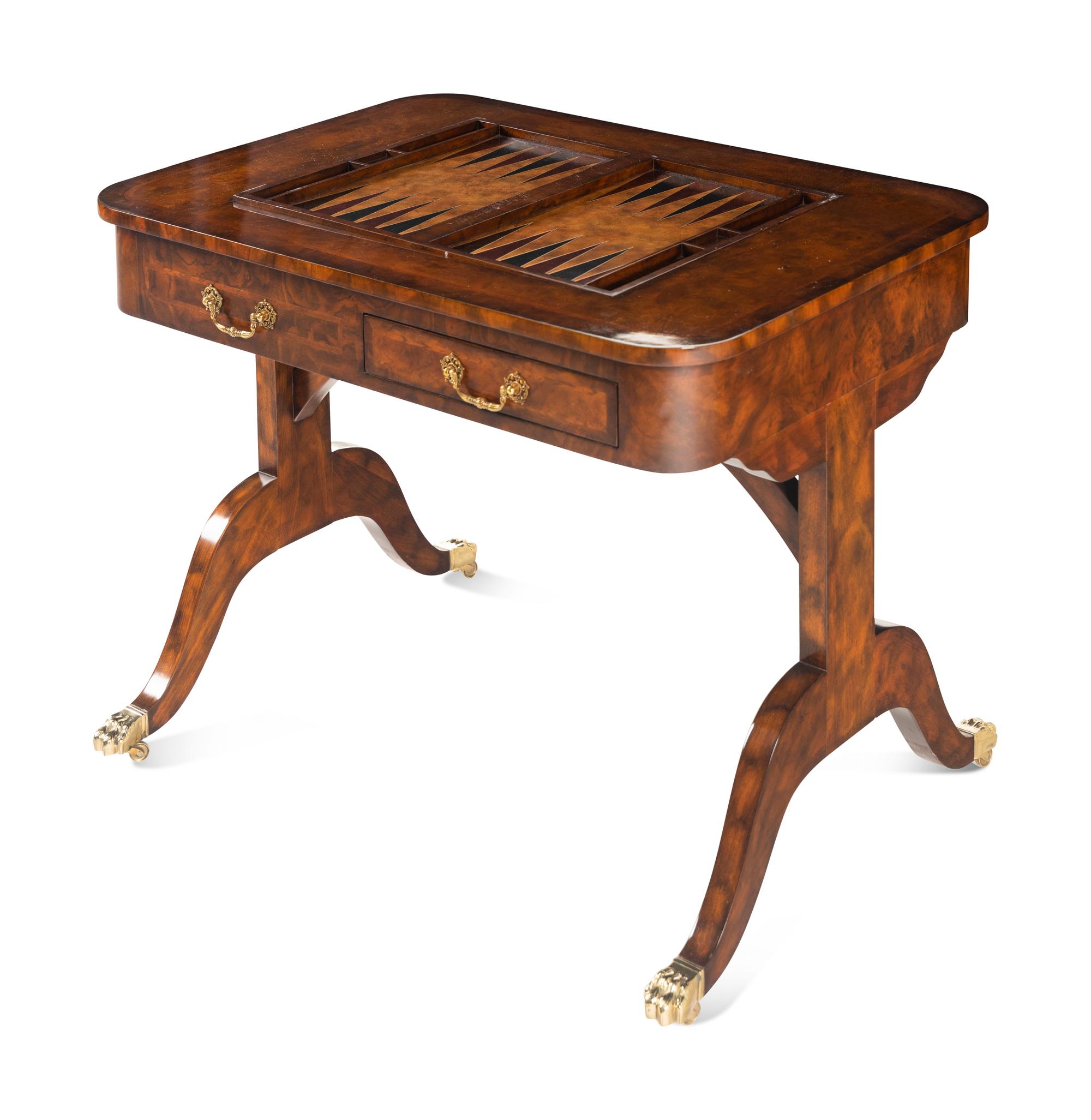 A Regency Style Walnut Game Table