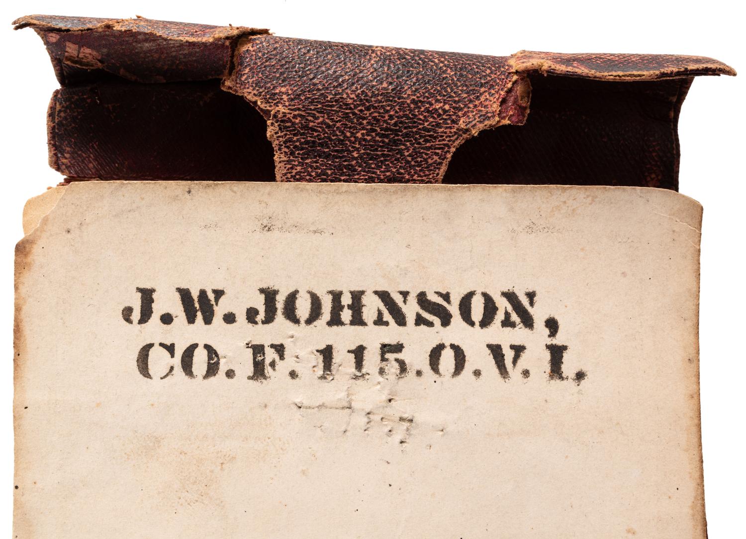 The New Testament . New York: American Bible Society, 1861. Identified to John W. Johnson, 115th Ohio, SS Sultana survivor.