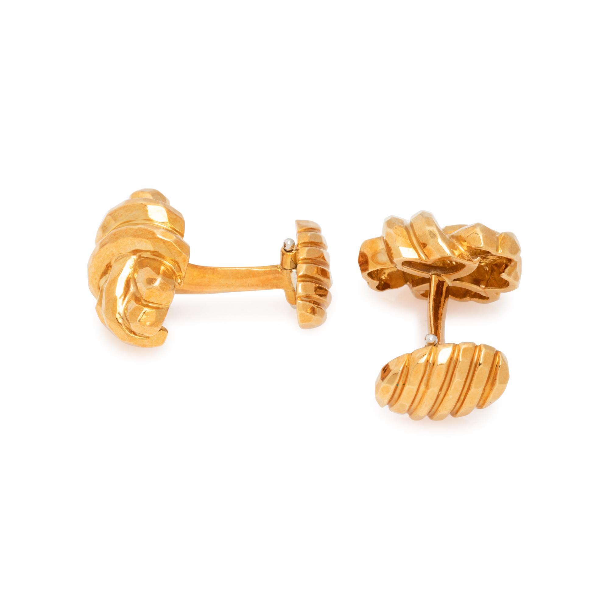 HENRY DUNAY, YELLOW GOLD CUFFLINKS