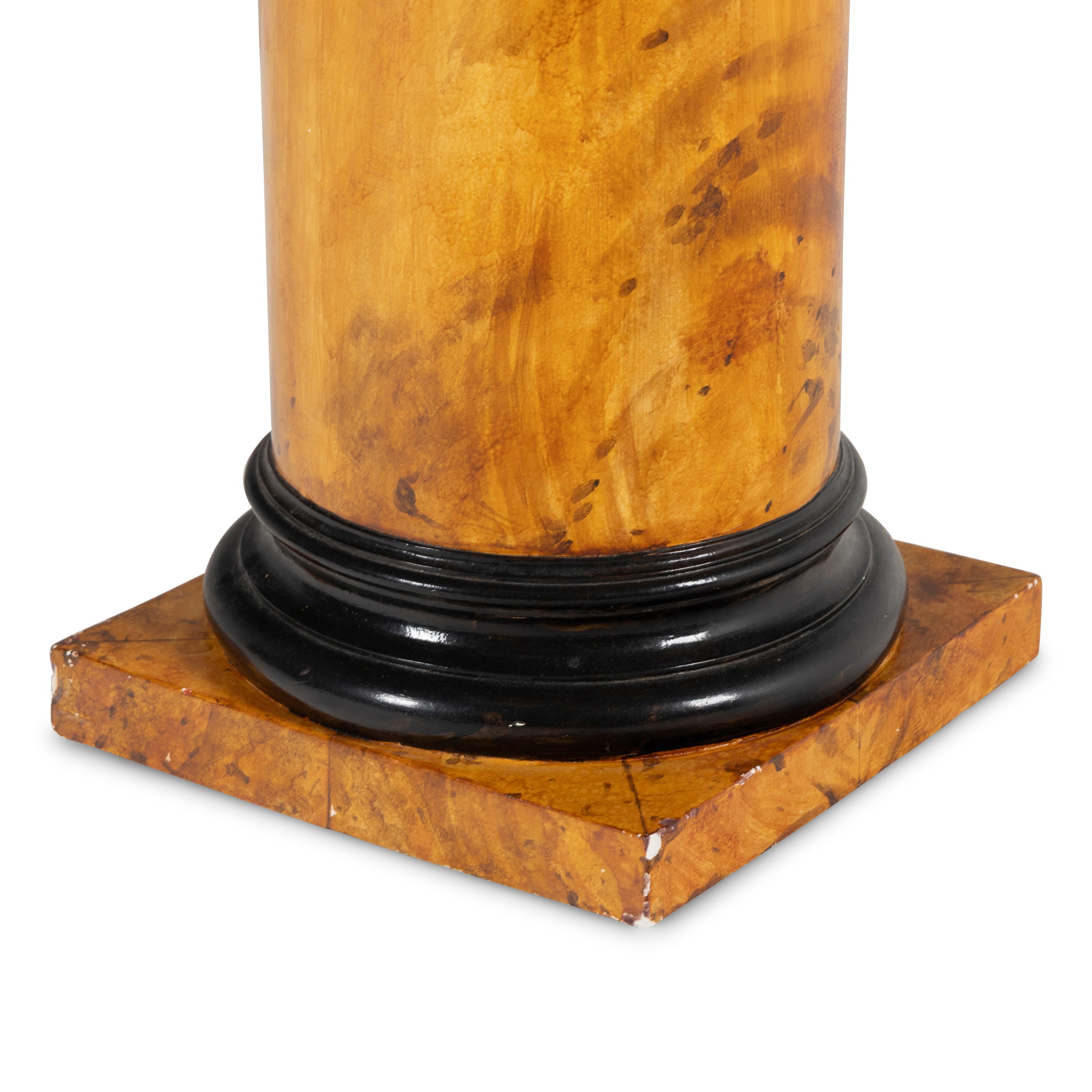 A Biedermeier Style Grain-Painted Composition Pedestal