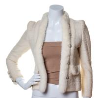 An Adolfo Cream Wool Knit Jacket,