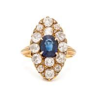 EDWARDIAN, SAPPHIRE AND DIAMOND RING