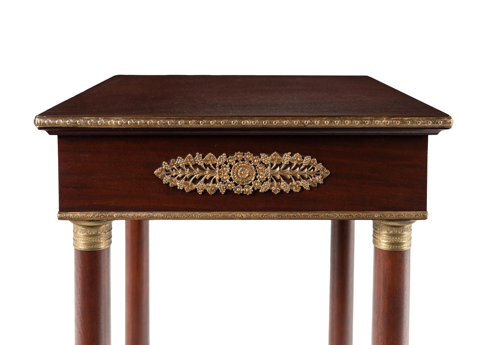 An Empire Style Gilt Bronze Mounted Mahogany Pedestal