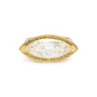 EAST-WEST MARQUISE CUT DIAMOND AND YELLOW DIAMOND RING