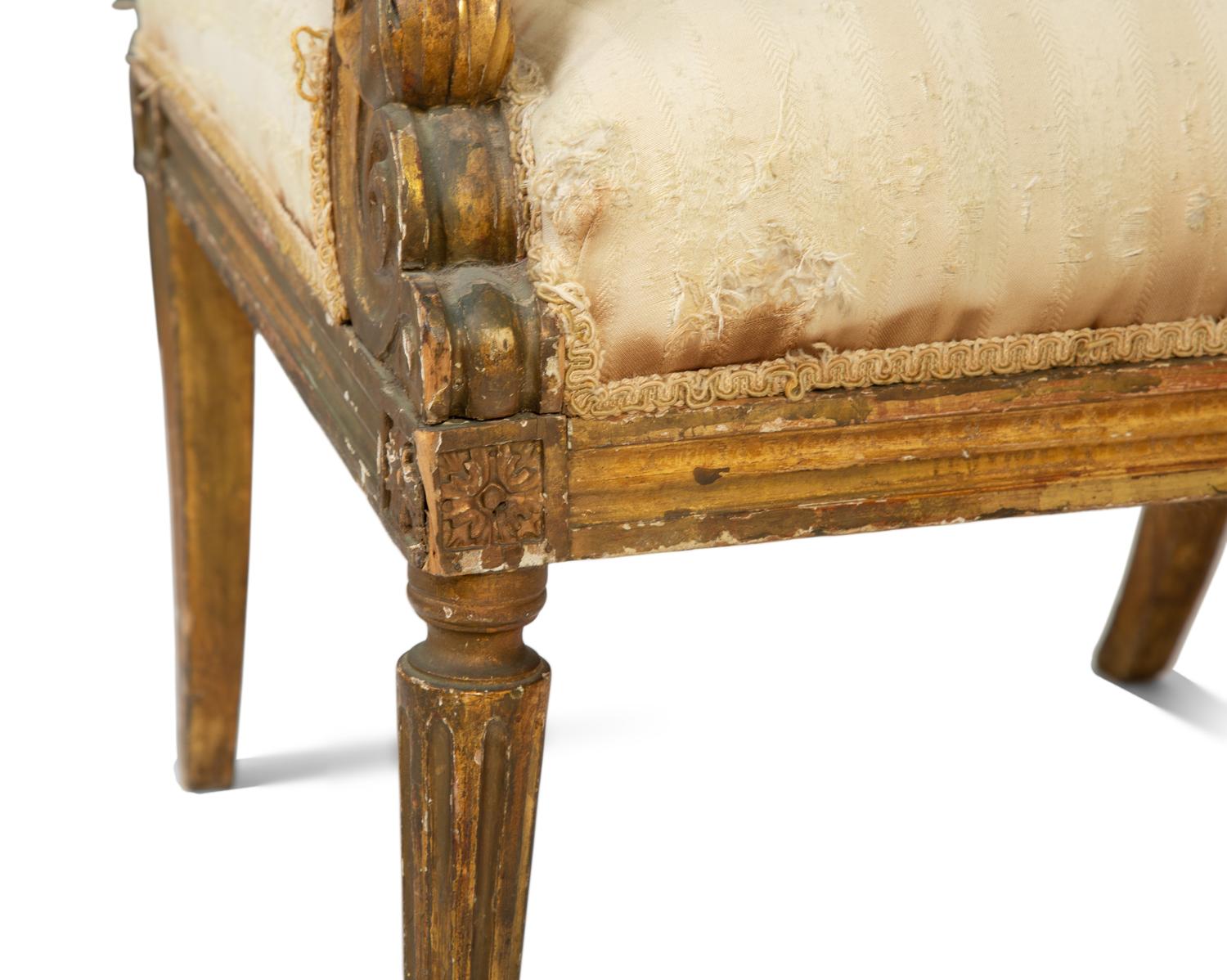 A Pair of Italian Giltwood Armchairs