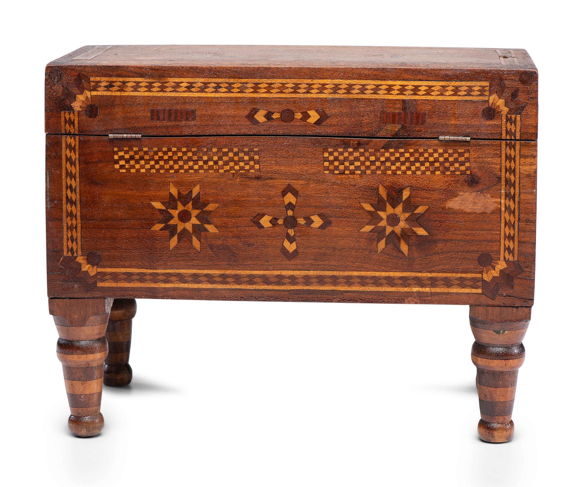 A Folk Art Marquetry Chest