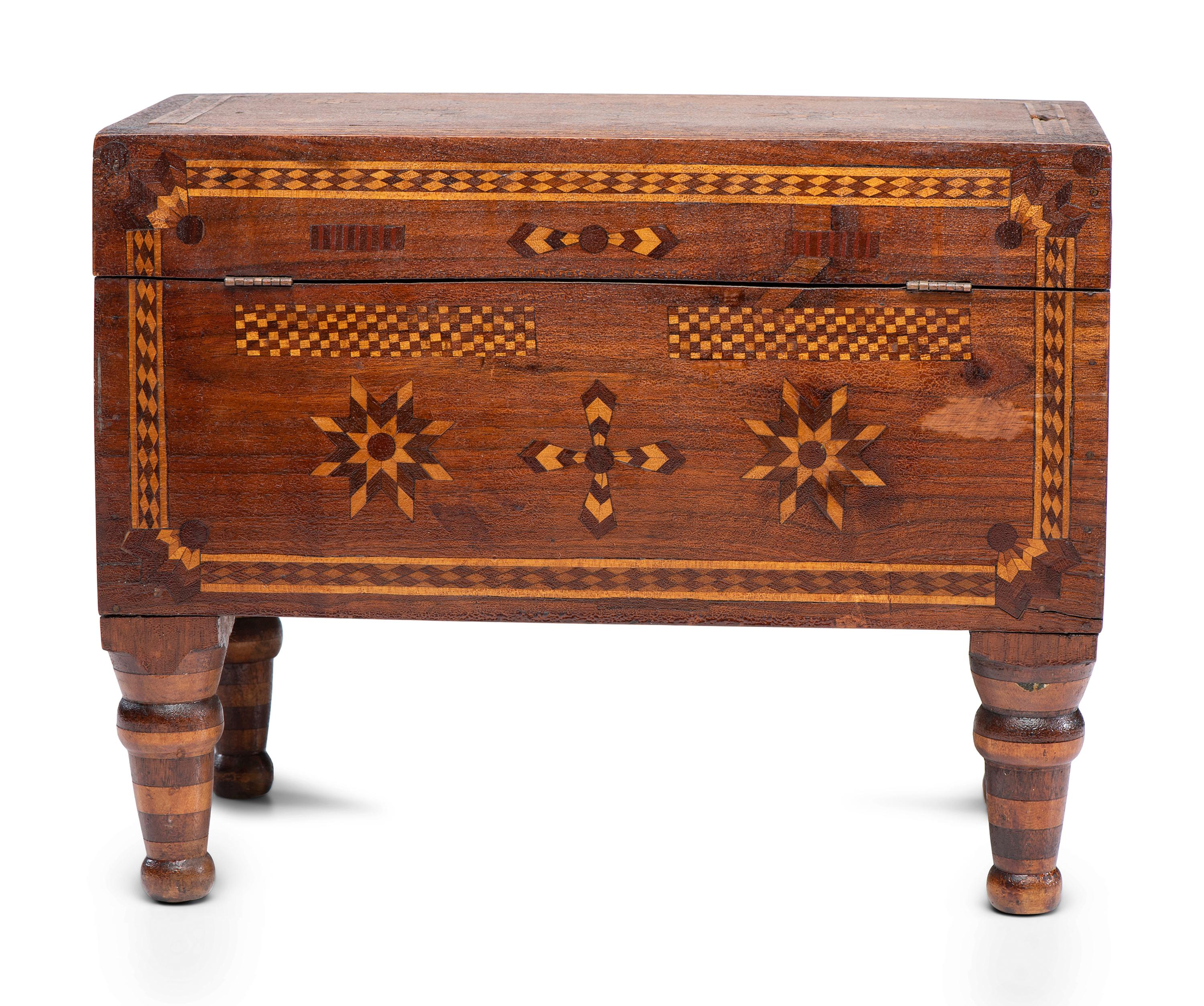 A Folk Art Marquetry Chest