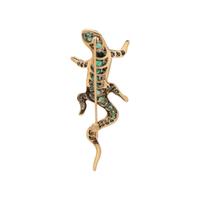 DIAMOND AND EMERALD SALAMANDER BROOCH