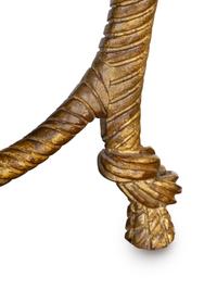 A Napoleon III Style Giltwood Rope-Form Tabouret