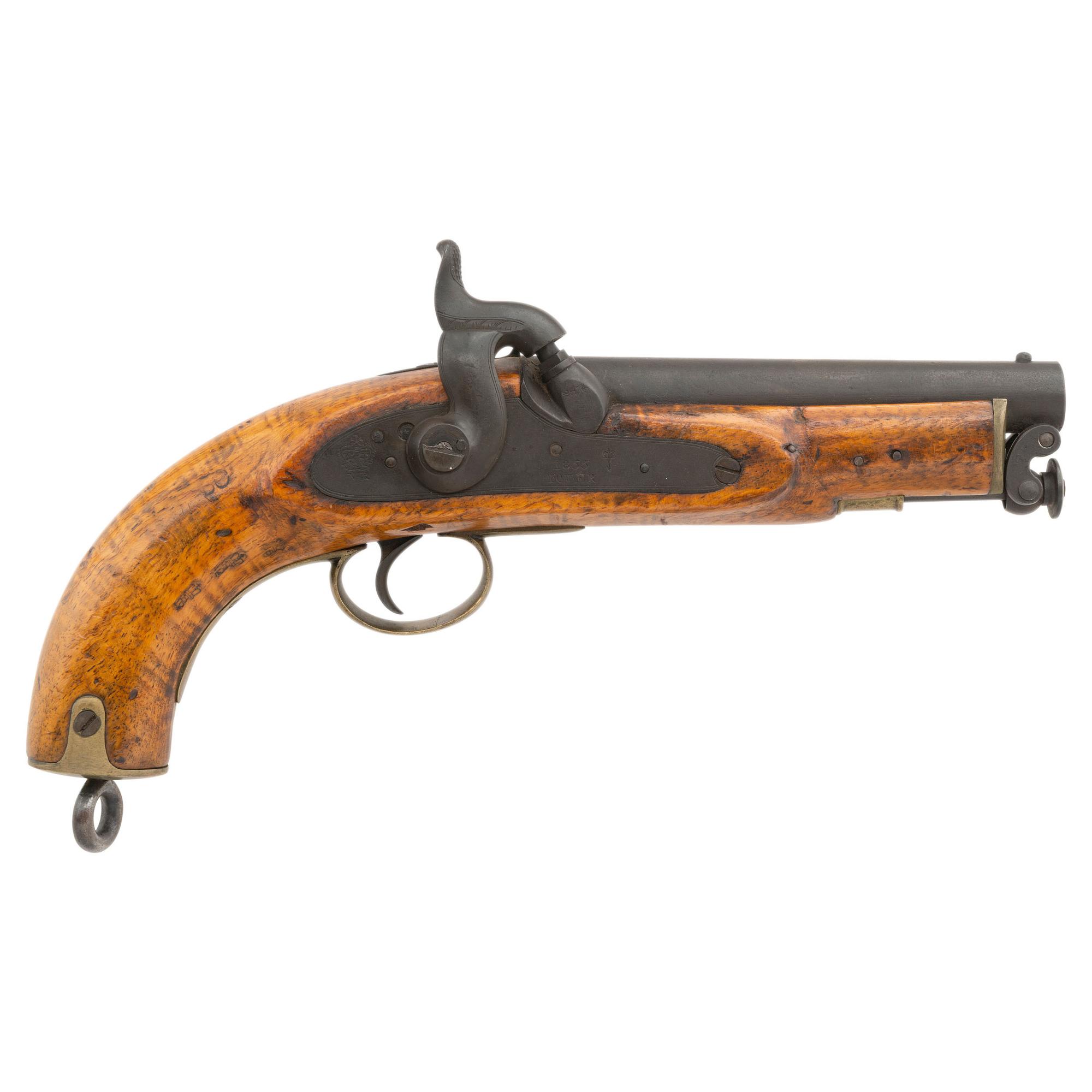 British Pattern 1856 Percussion Sea Service Pistol by Swinburne & Son