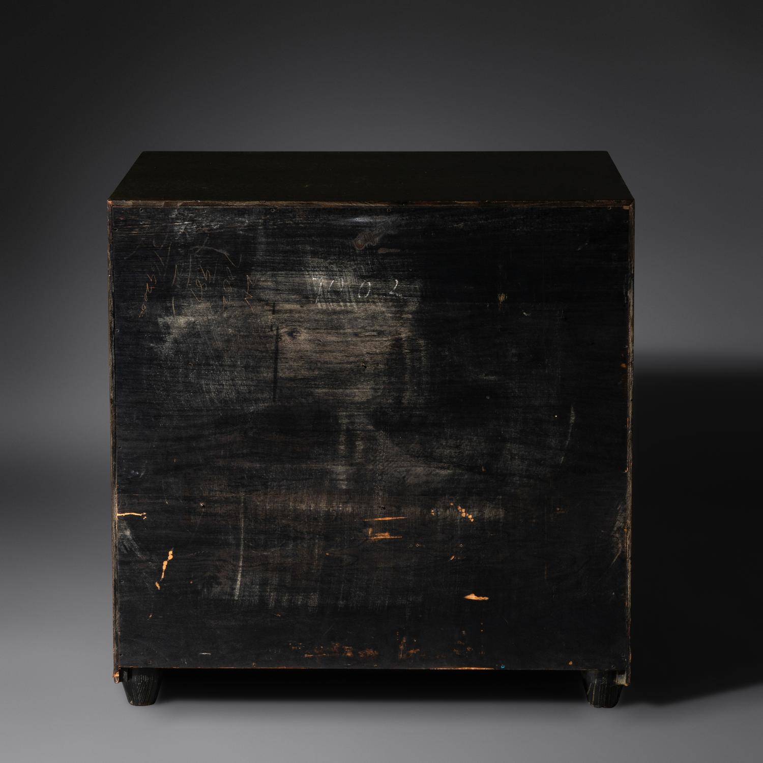 Cerused Oak Chest with Green Ceramic Pulls USA