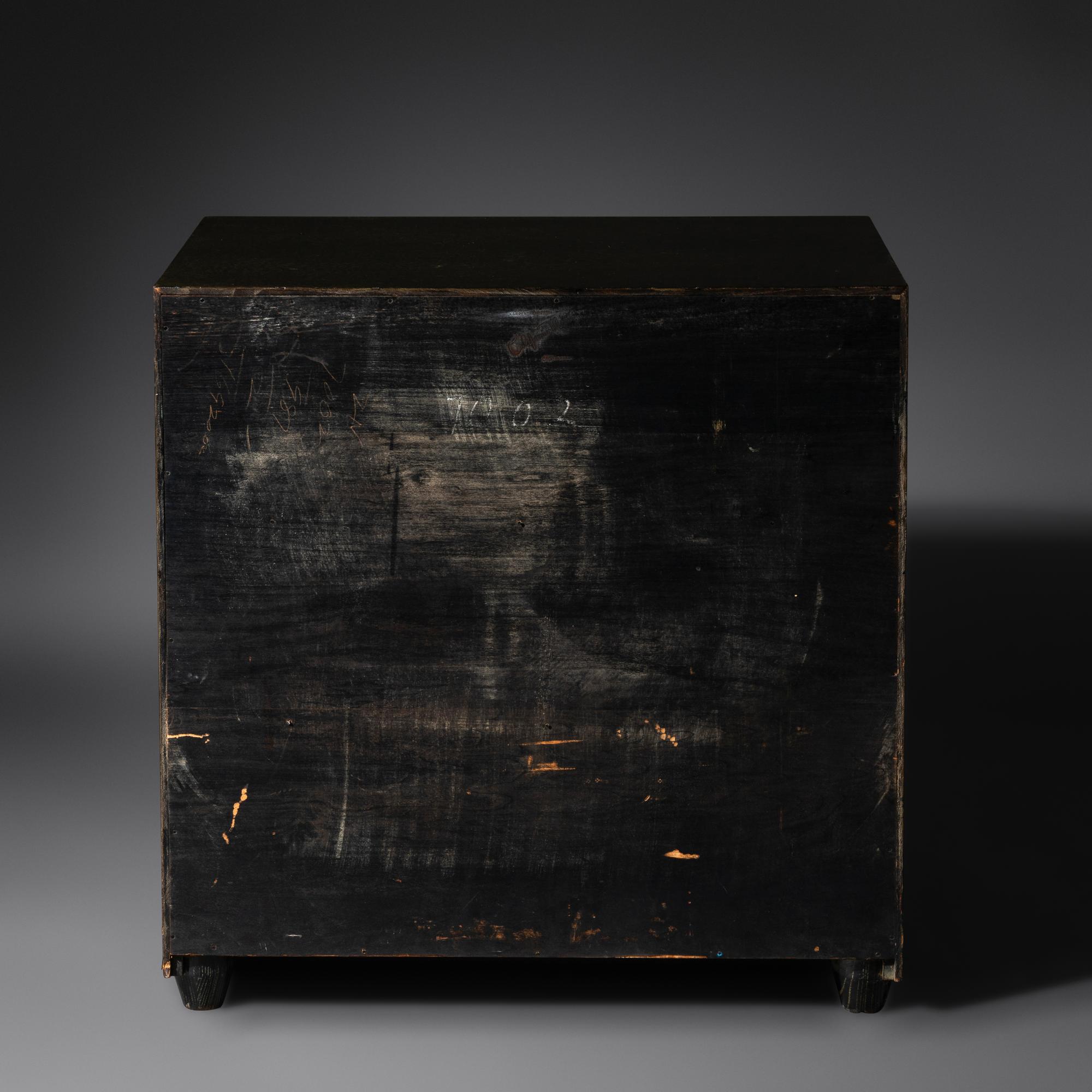 Cerused Oak Chest with Green Ceramic Pulls USA