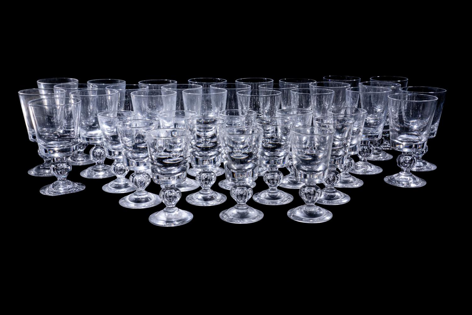 A Steuben Glass Stemware Service