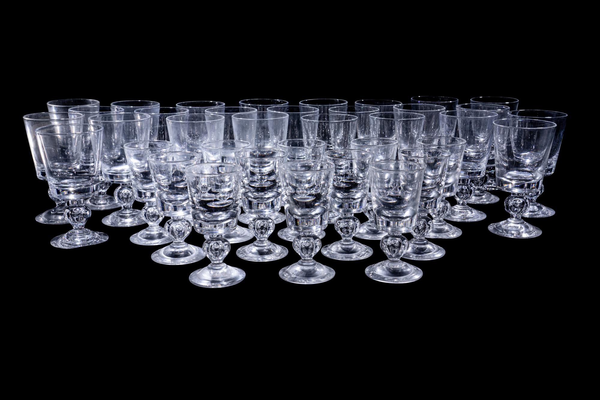 A Steuben Glass Stemware Service