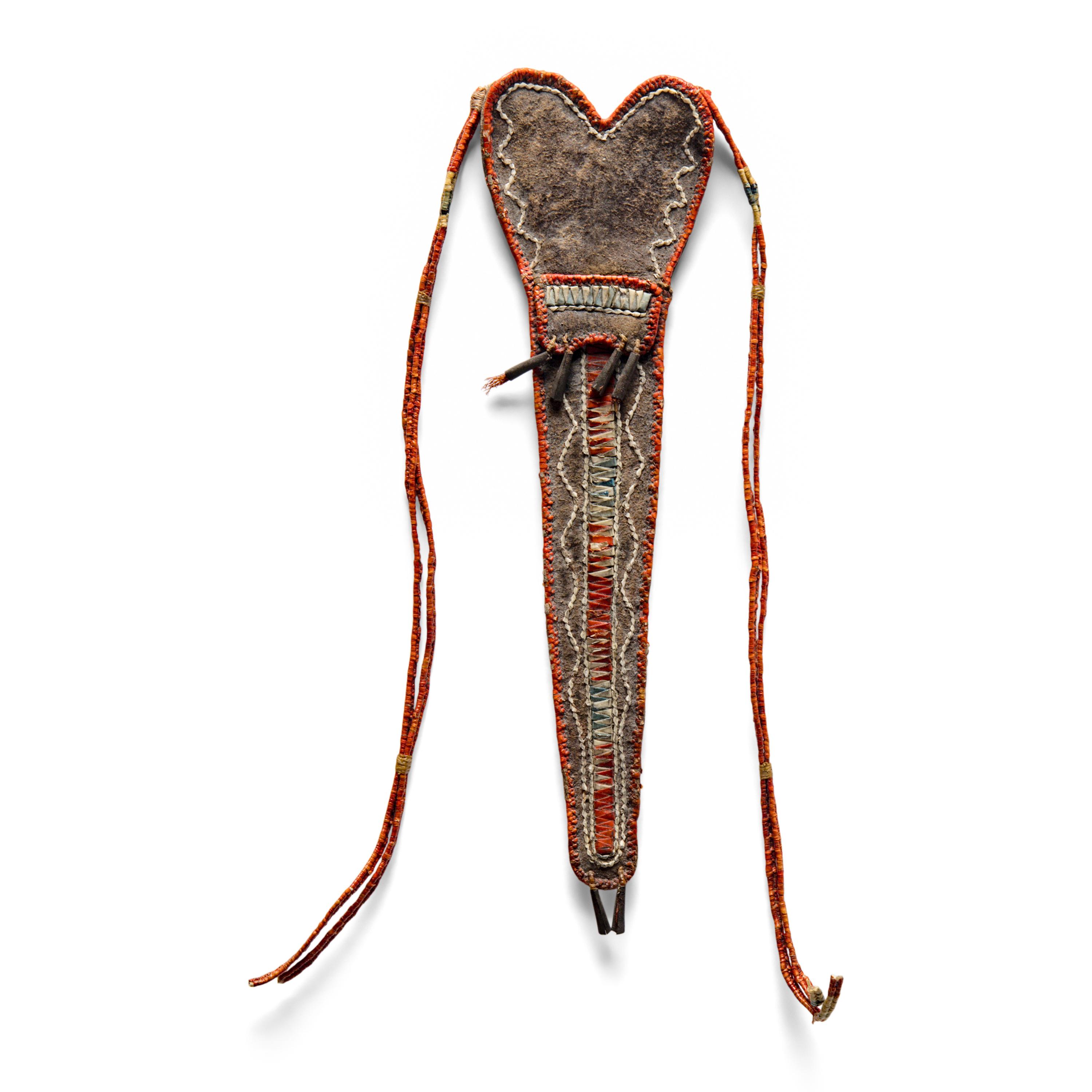 Great Lakes Black-Tanned Quilled Knife Sheath
