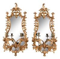 A Pair of George III Giltwood Girandole Mirrors