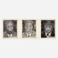 Abraham Walkowitz (Russian/American, 1878-1965) Untitled (Trio of Figures)