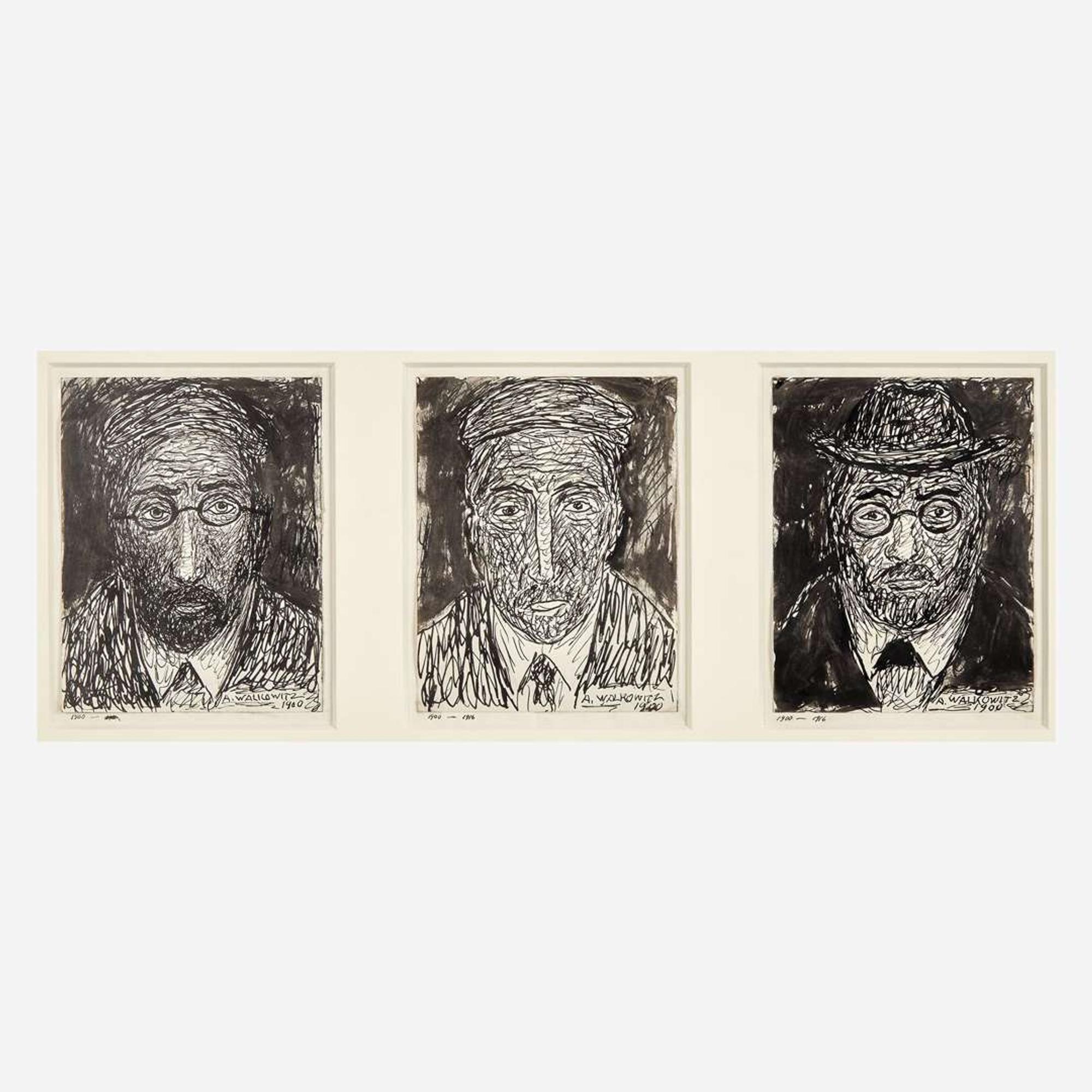Abraham Walkowitz (Russian/American, 1878-1965) Untitled (Trio of Figures)
