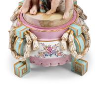 A Pair of Large German Porcelain Figural Six-Light Candelabra