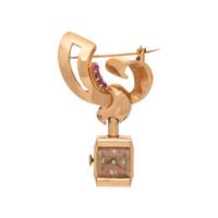 Retro, Rose Gold Lapel Watch Brooch