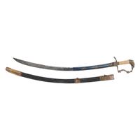 Eagle Hilt Rococo Guard Blued & Gilt Blade Infantry Officers Sword & Scabbard