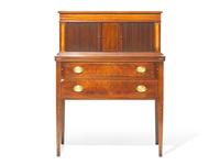 A Federal Style Inlaid Mahogany Tambour Desk