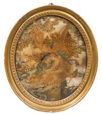 An English Needlework Picture Height 15 1/2 inches overall.